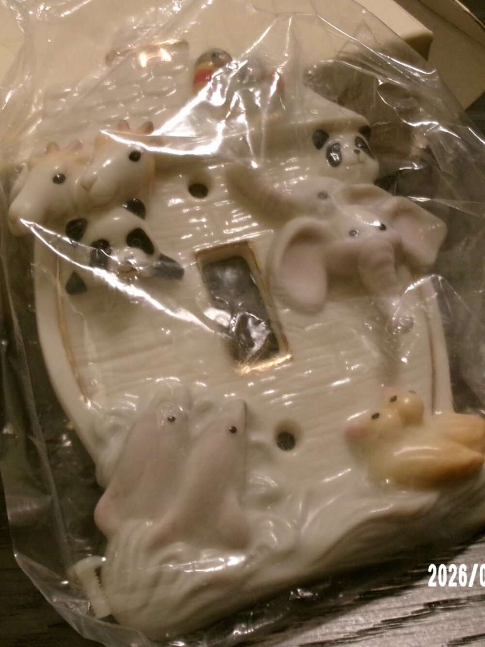 Lenox New 3D Ceramic Porcelain Noah's Ark Switch Plate Light Cover Nursery 5.25”